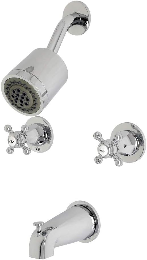 Kingston Brass KBX8141BX Metropolitan Double-Handle Tub and Shower Faucet in Polished Chrome