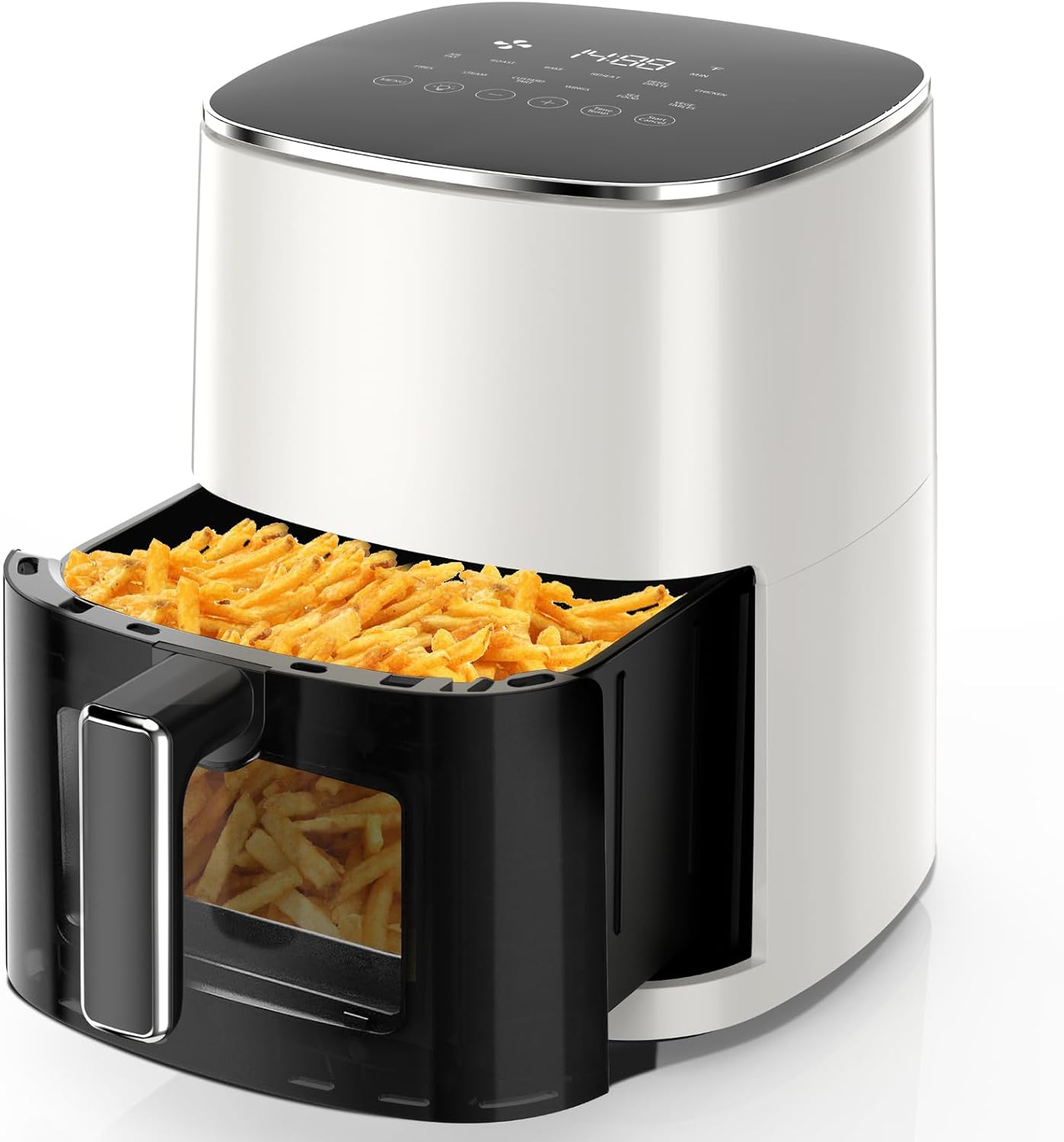 Air Fryer, 6-Quart with Viewing Window, 12-in-1 Functions - Air Fry, Roast, Reheat, Dehydrate, Bake, Steam, and More, 400°F Max Temperature