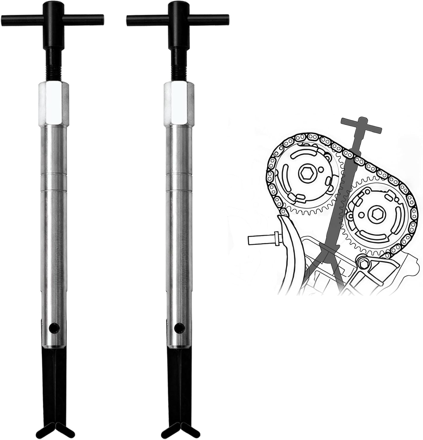 EN-48313-1 Timing Chain Tool Retainer 2PC Set Compatible with 3.6L GM Engine Cadillac Buick Saturn Pontiac Chevrolet‌ Chevy ‌Camaro Impala Canyon Colorado Equinox Lacrosse Terrain‌ Acadia Enclave