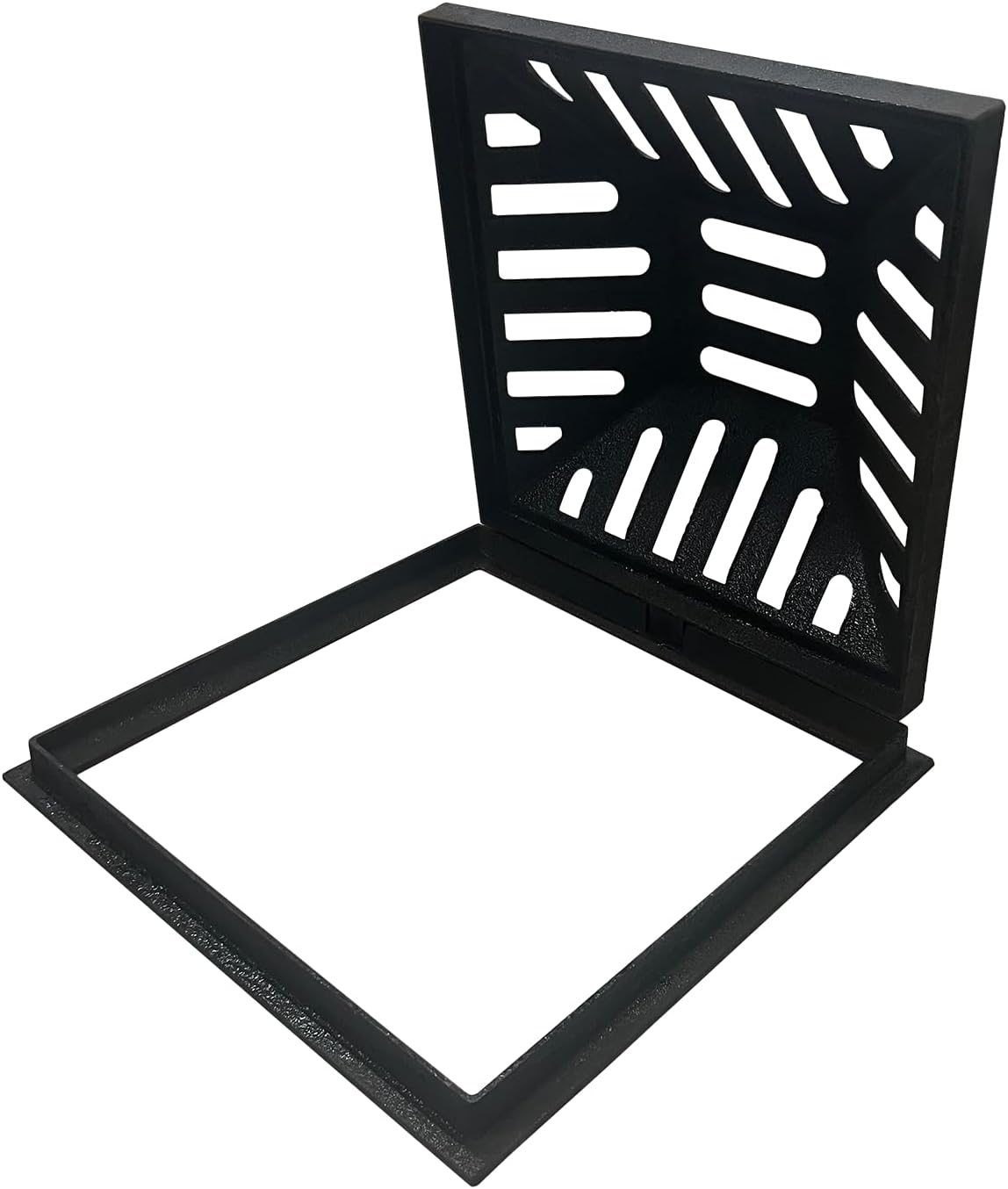 12in Ductile Iron Atrium Drain Grate and Frame,Dome Durable Metal Overflow Relief Gully Dome Grate with Bolted Down Base,Cast Iron Sewage Drain Grates for Garden,Yard,Lawn(Overall Size 14.2