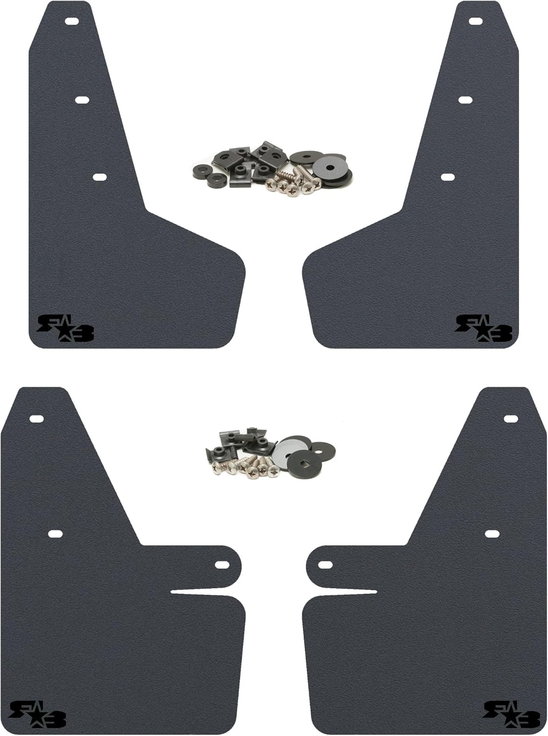 RokBlokz Mud Flaps Compatible with Subaru Crosstrek 2018-2023 - Multiple Colors Available - Mud Guards are Custom Cut and Fit - Includes All Mounting Hardware (Black with Orange Logo)