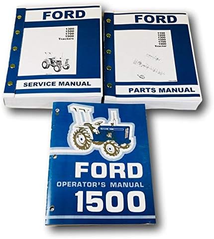Manual Set for Ford 1500 Tractor Service Parts Operators Owners Repair Catalog