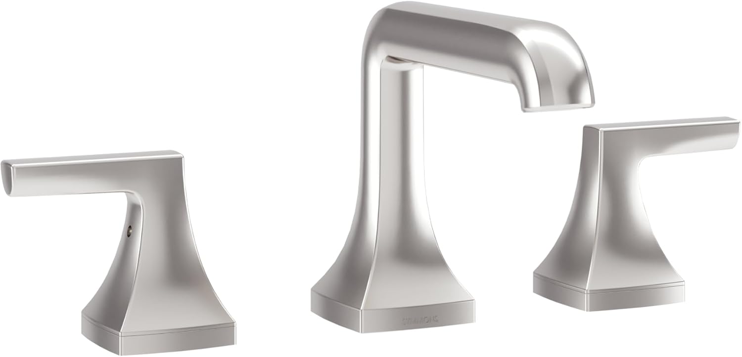 Oak Widespread Two-Handle Bathroom Faucet with Push Pop Drain Assembly in Satin Nickel (1.0 GPM) - SLW5612STNPP
