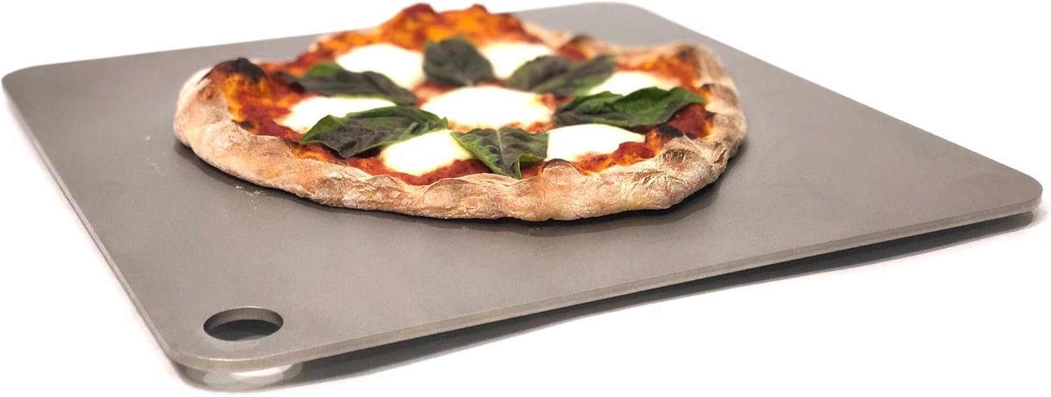 Conductive Cooking - Square Pizza Steel Plate for Oven Cooking and Baking (3/8