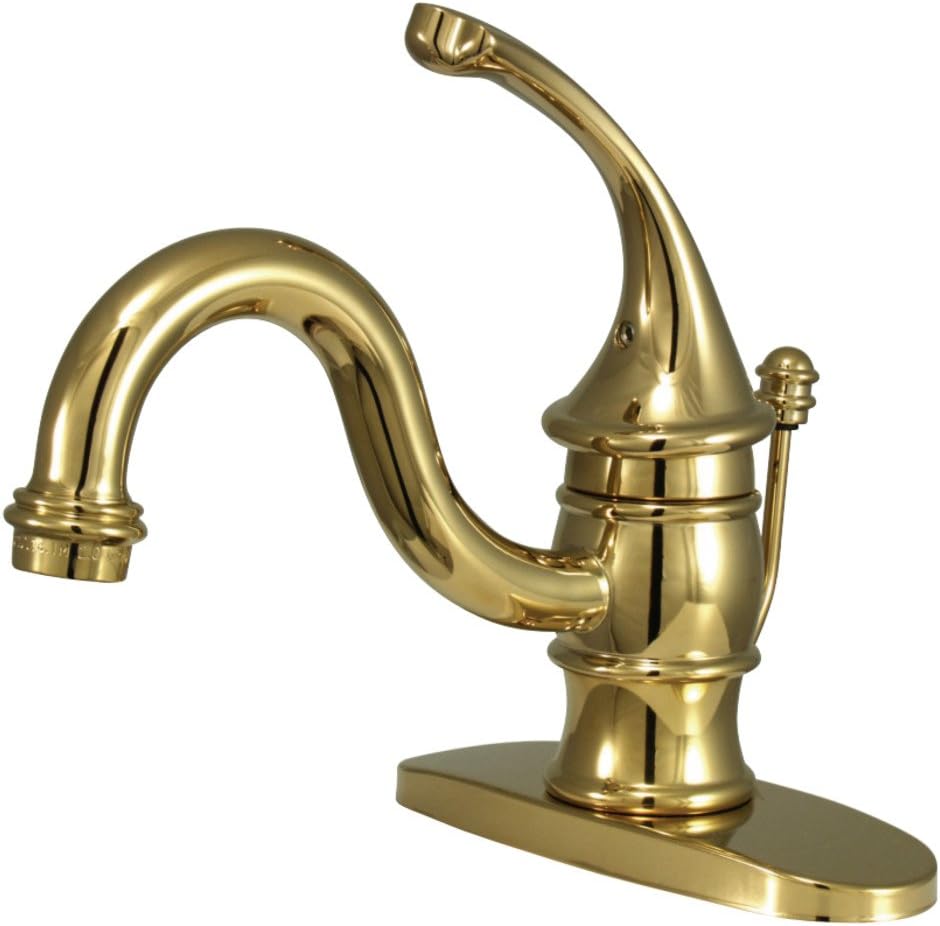 Kingston Brass KB3402GL Georgian 4-Inch Lavatory Faucet With Retail Pop-Up Drain, Polished Brass