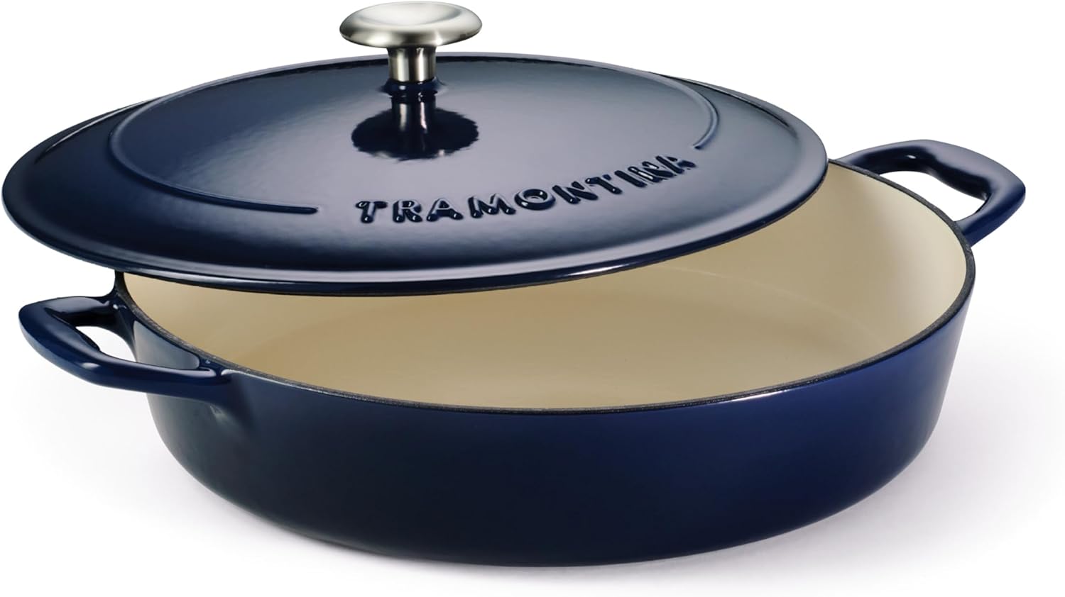 Tramontina Bestow Enameled Cast Iron Dutch Oven Pot with Lid, Round 5.5-quart, Blue