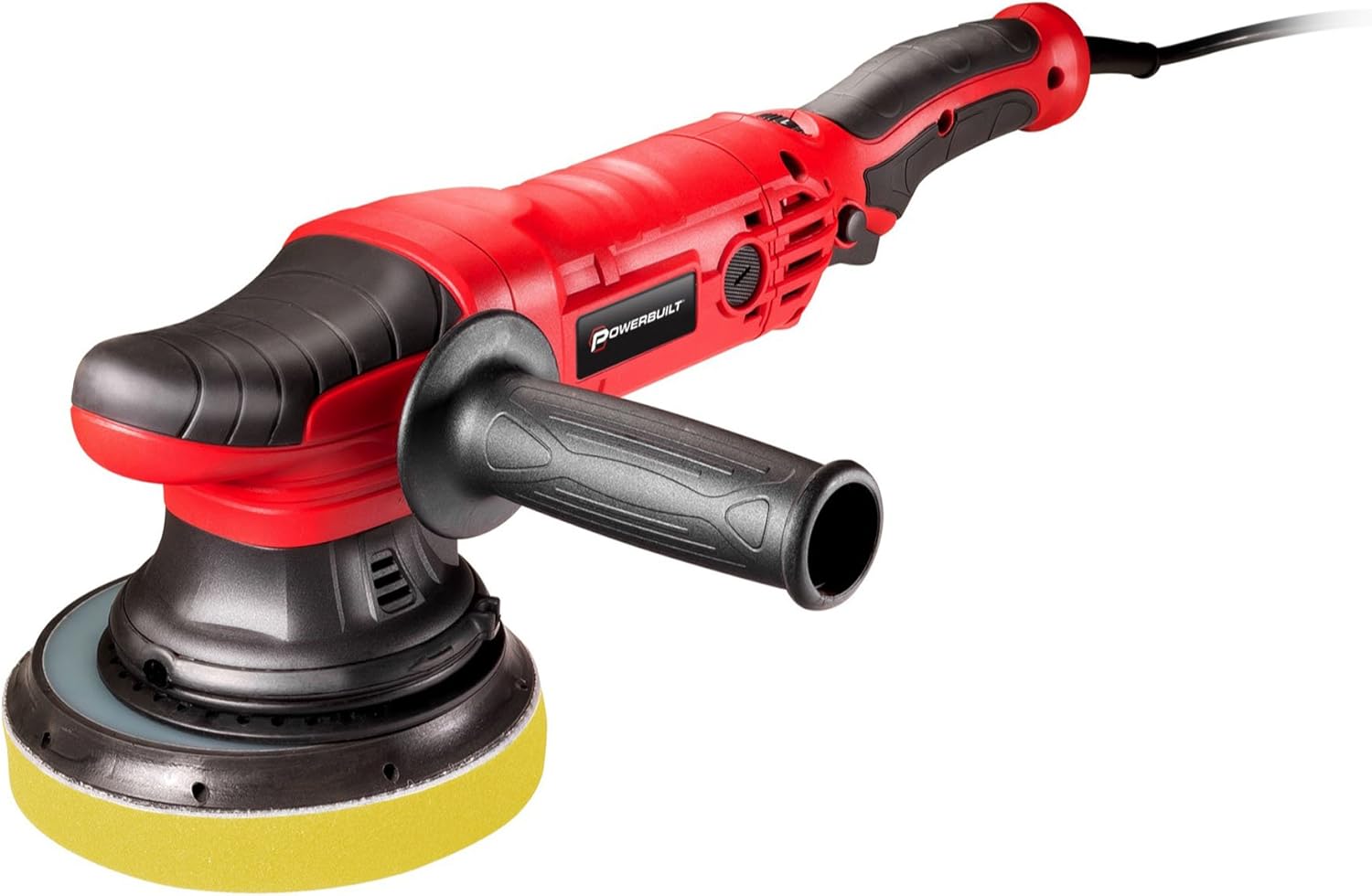 Powerbuilt 240053 7 Amp 6-inch DA Orbital Long Throw Polisher - with Electronic Speed Control Forced Rotation and Constant Speed Regardless of Pad Pressure, 6 Speed Settings 5000 OPM Max, Soft Start
