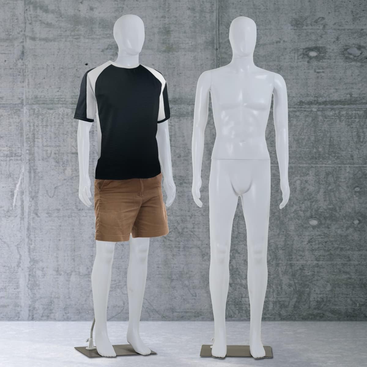 6 FT Male Mannequin Full Body Mannequin Stand Dress Forms Man Clothing Model Realistic Mannequins Display 73 Inch Metal Stand Plastic Body Sewing Manikin