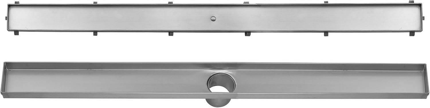 DreamDrains 48 in Stainless Steel Linear Shower Drain - Tile Insert Drain - Easy Installation Linear Drain Kit (Tile Insert Grate, 48 x 2.75 in)