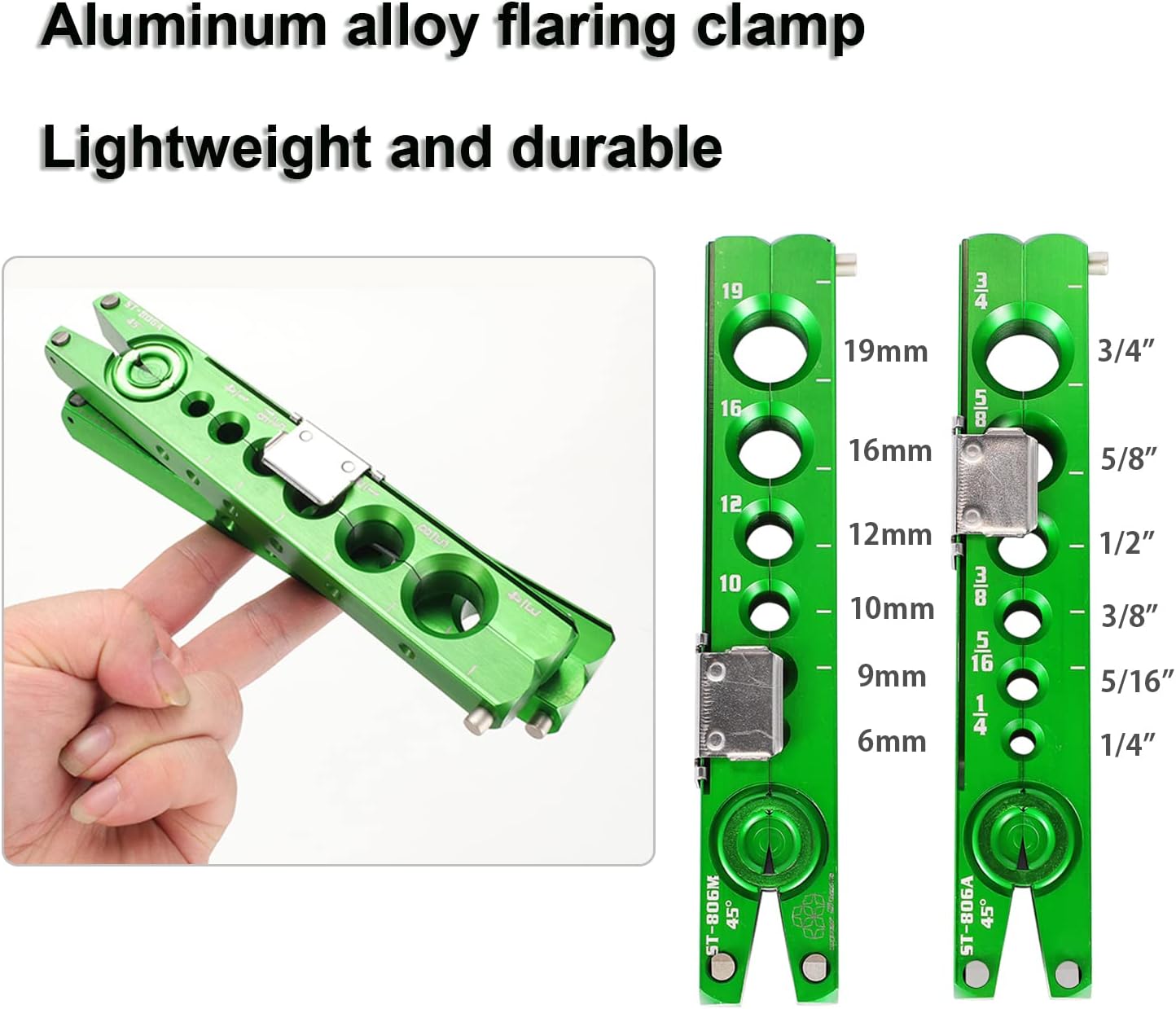 Bonvoisin Flaring Tool Kit 1/4”-3/4” HVAC Single Flare Tool 45° 45° Eccentric Tube Flaring Tool with Pipe Cutter for Copper Aluminum Tubing (5 in 1 Kit)