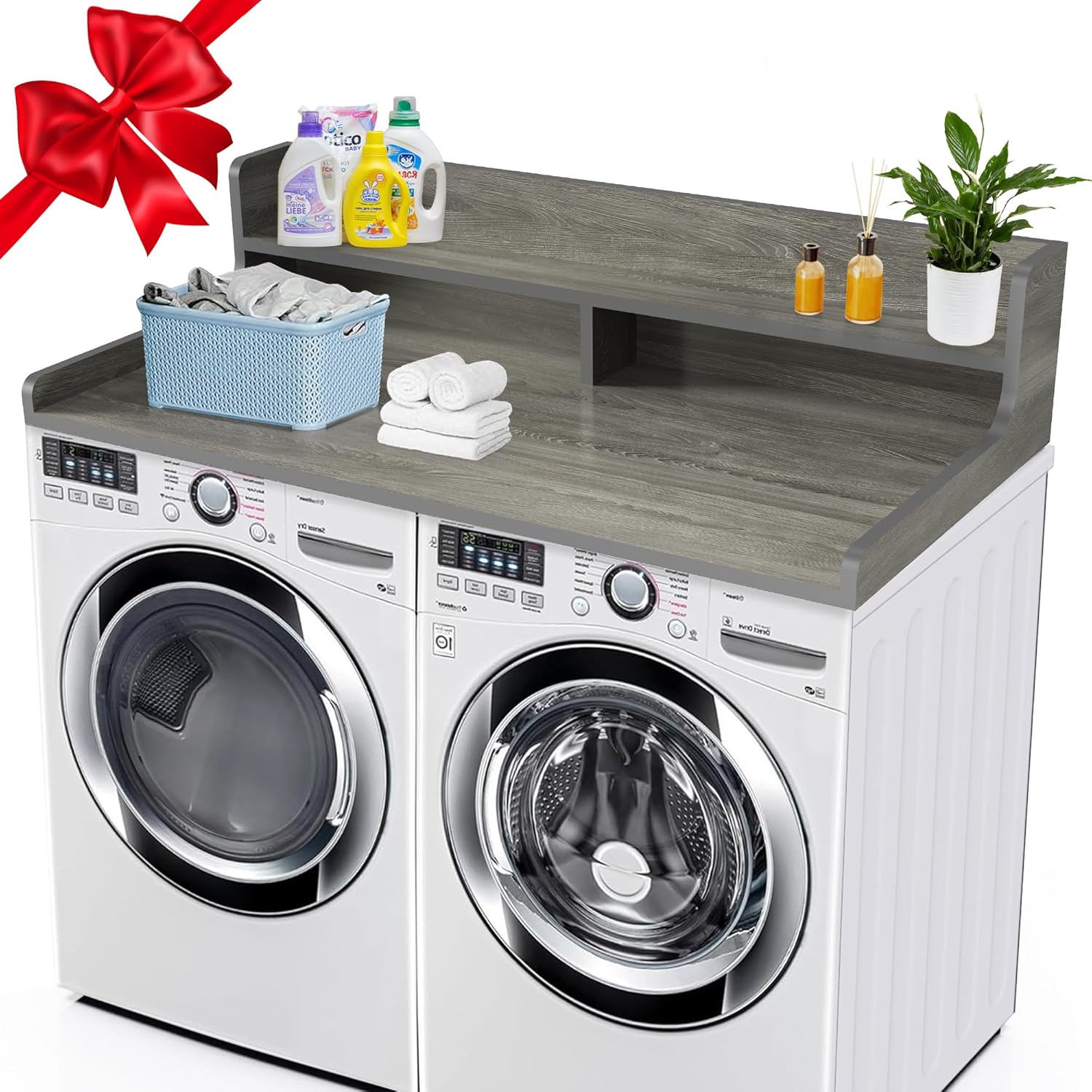 Washer Dryer Countertop with 2-Tier Shelf, 3