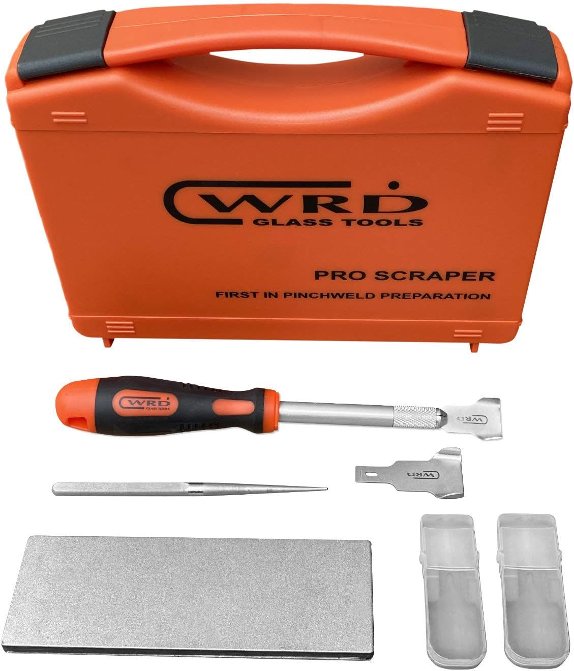 WRD-SKM Pro Scraper™ – Kit M, Pinchweld Preparation with Moon Blades, Windshield Urethane Removal Scraper kit