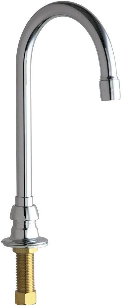 CHICAGO FAUCETS GIDDS-557440LF Lead-Free Remote Rigid/Swing Gooseneck Spout for Bathroom Faucets, 5-1/4