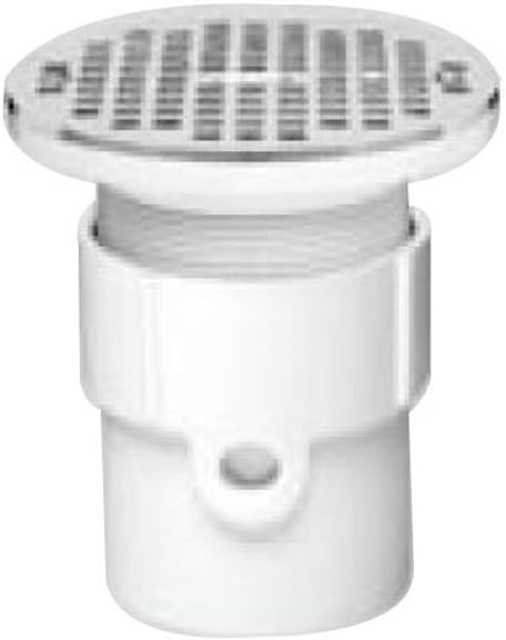 Oatey 72188 PVC Pipe Base General Purpose Drain with 6-Inch CHR Grate, 4-Inch