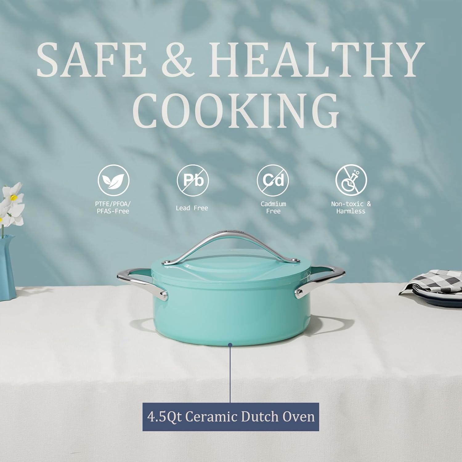 Stock Pot 4.5qt Dutch Oven with Lid (9.5
