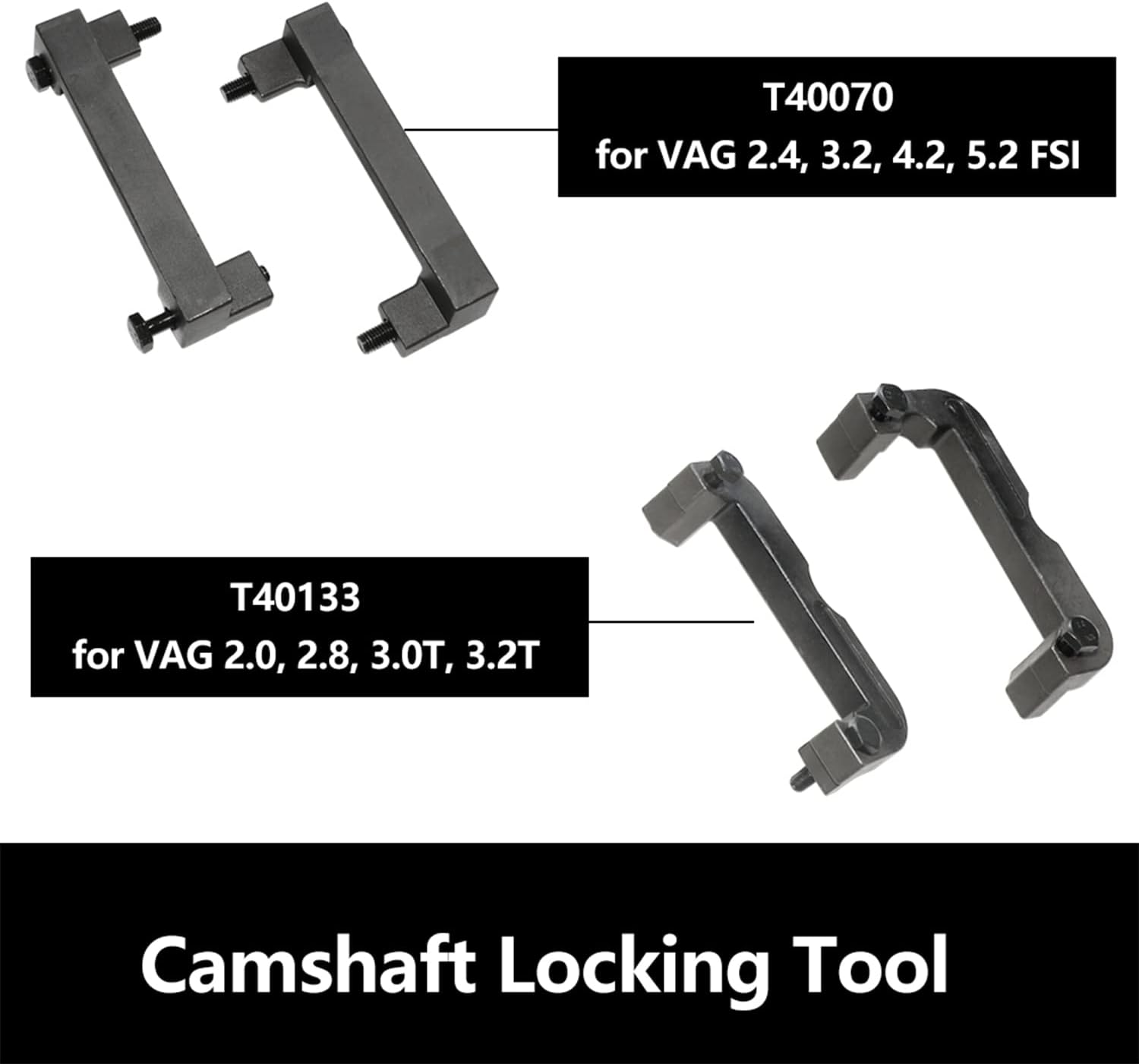 Camshaft Timing Tool Set Compatible with Audi VW 2.0T, 2.4, 2.8, 3.0T, 3.2T, 4.2, 5.2 Engine T40133 T40070 T40026 T40071 T40058 T10172 T40069 T10035 with T40079 T40269 T40297 Camshaft Adjuster Key