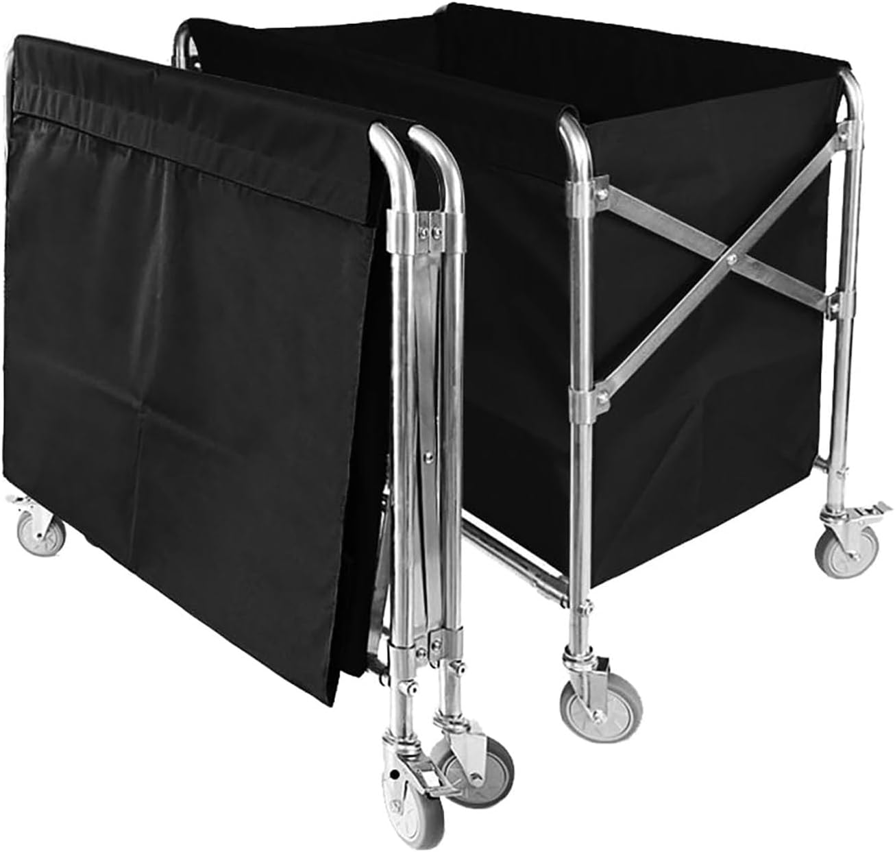 Collapsible Laundry Cart with Wheels Industrial 12 Bushel (400l) Commercial Laundry Hamper Large Heavy Duty Rolling Laundry Basket Waterproof Laundry Trucks for Home Organizer Storage