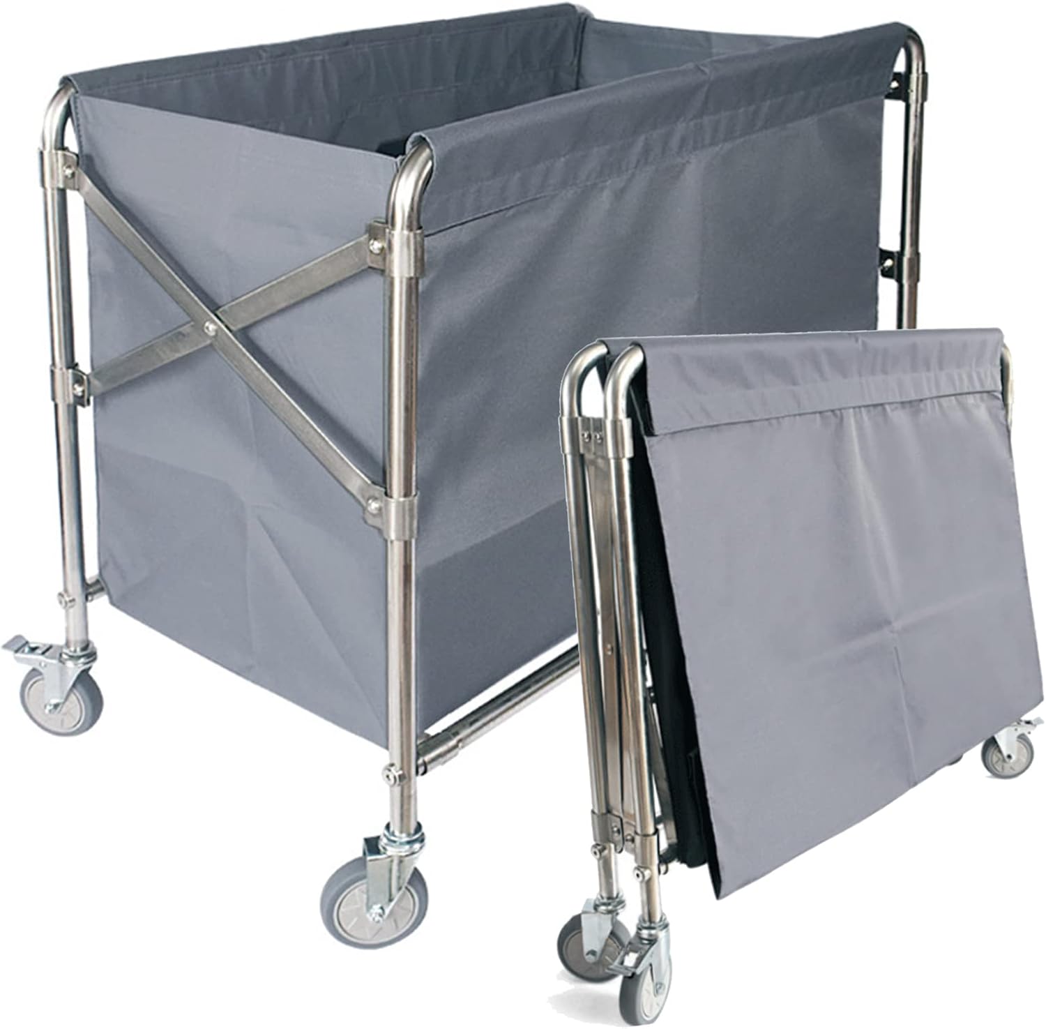 Collapsible Laundry Cart with Wheels Industrial 12 Bushel (400l) Commercial Laundry Hamper Large Heavy Duty Rolling Laundry Basket Waterproof Laundry Trucks for Home Organizer Storage