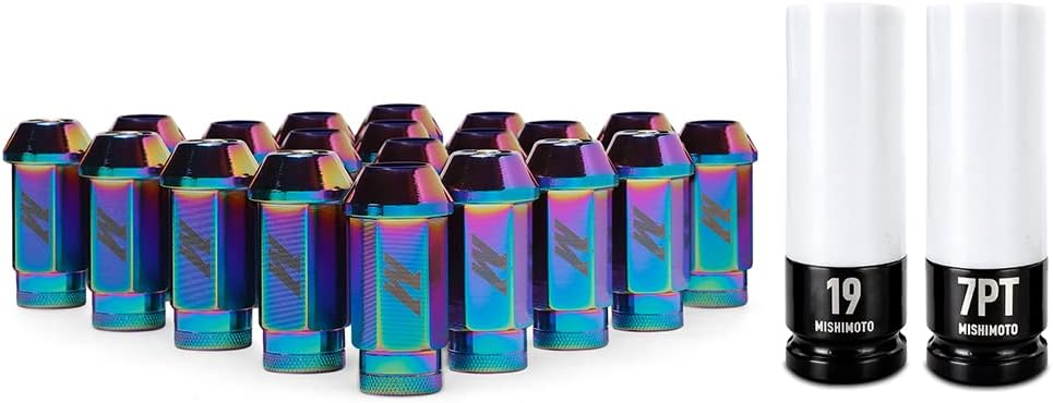Mishimoto Aluminum Locking Lug Nuts M12x1.5, 20pc Set, Neo Chrome