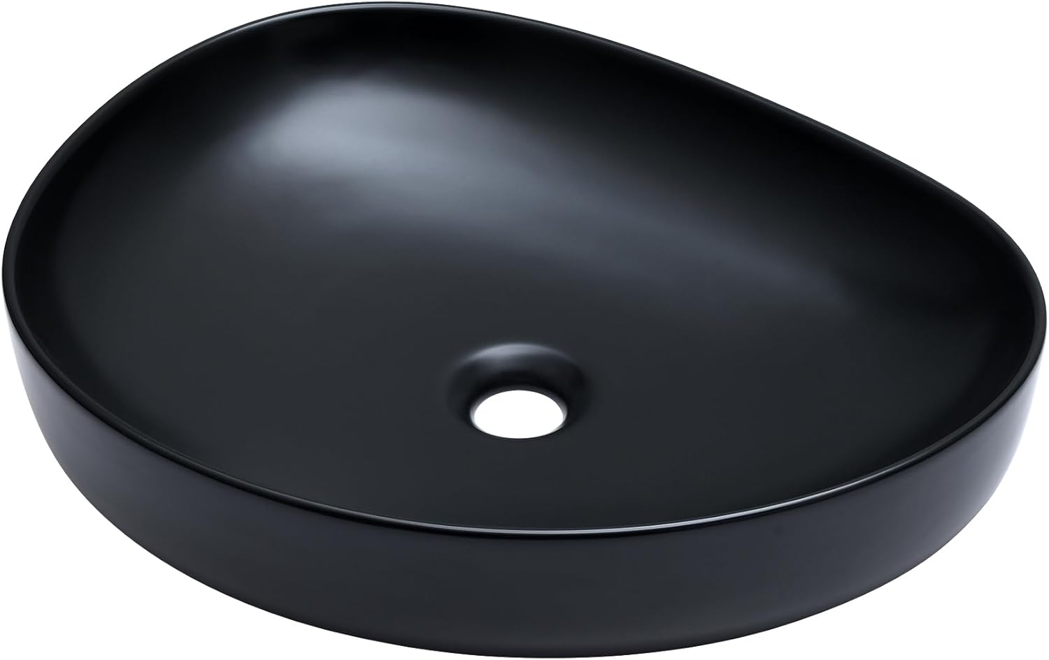 Luxier CS-032 Bathroom Porcelain Ceramic Vessel Sink Art Basin in (Matte Black)