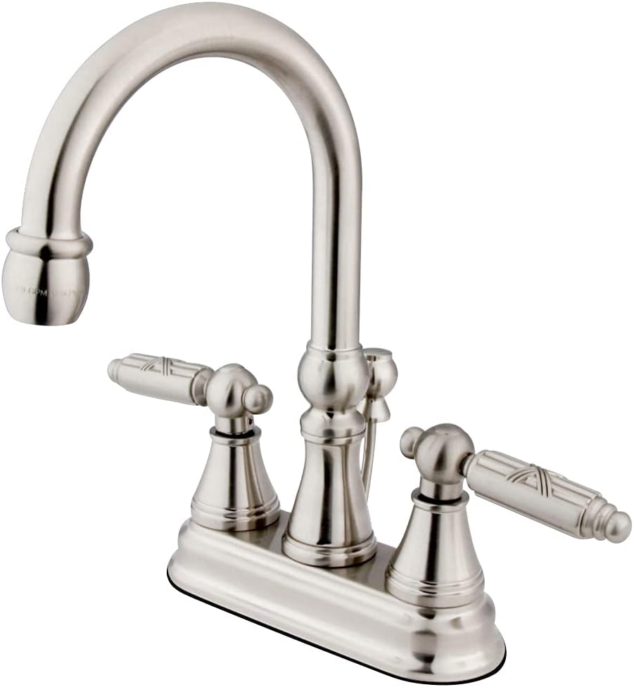 Kingston Brass KS2615GL Georgian 4-Inch Centerset Lavatory Faucet with Brass Pop-Up, Oil Rubbed Bronze