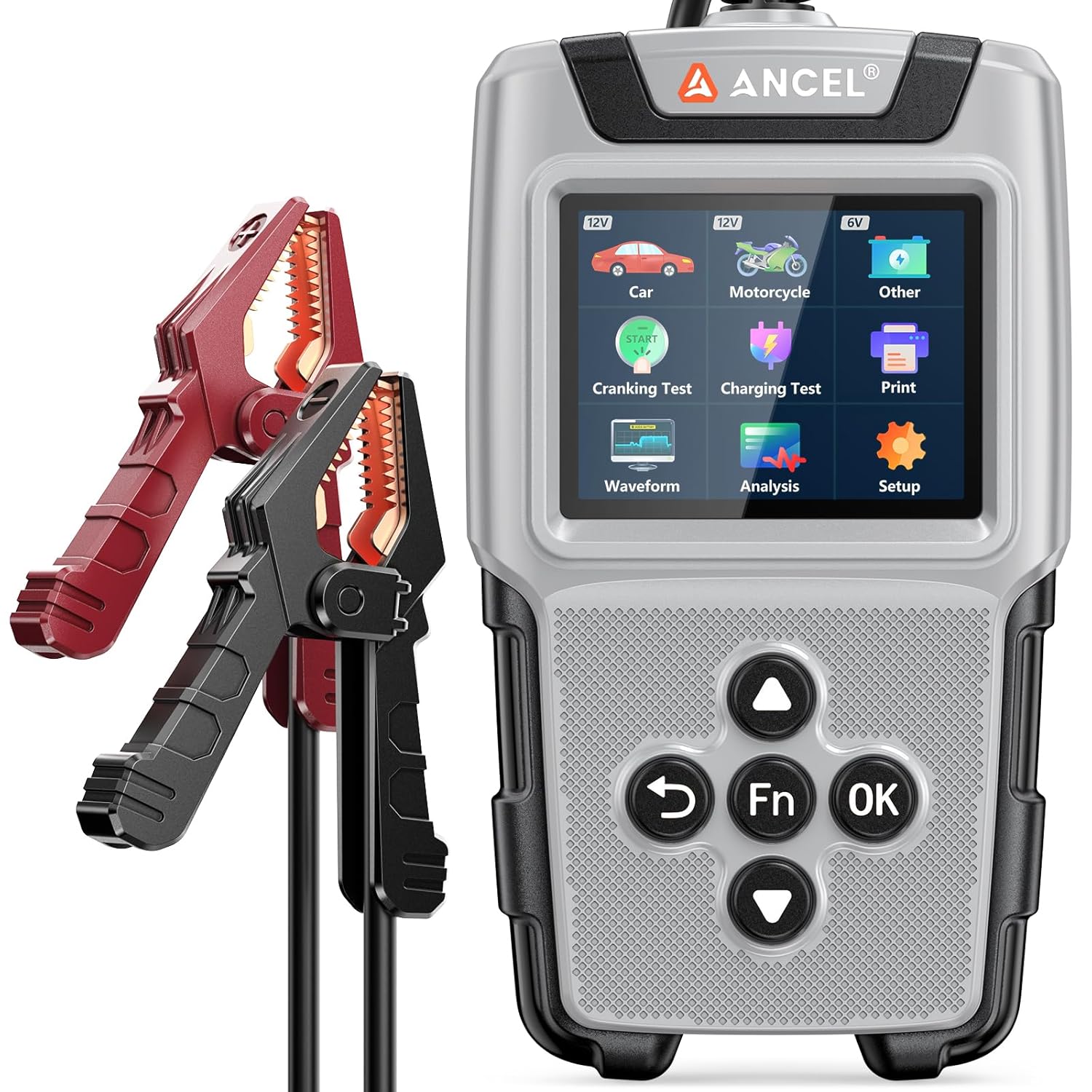 ANCEL BA101 PRO Battery Tester 12V&24V with Color Display, Cranking & Charging System Automotive Battery Load Analyzer for Car, Truck, SUV, RV, Boat, Heavy Duty Vehicles