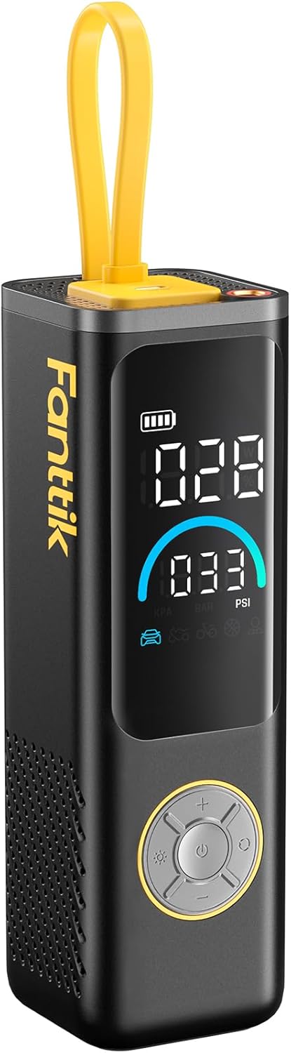 Fanttik X9 APEX Portable Air Compressor for Car Tires, 35s Fast Inflation, 150PSI Cordless Tire Inflator with Light and Power Bank, Suitable for SUV, Sedan, Motorcycle, Bike, Ball