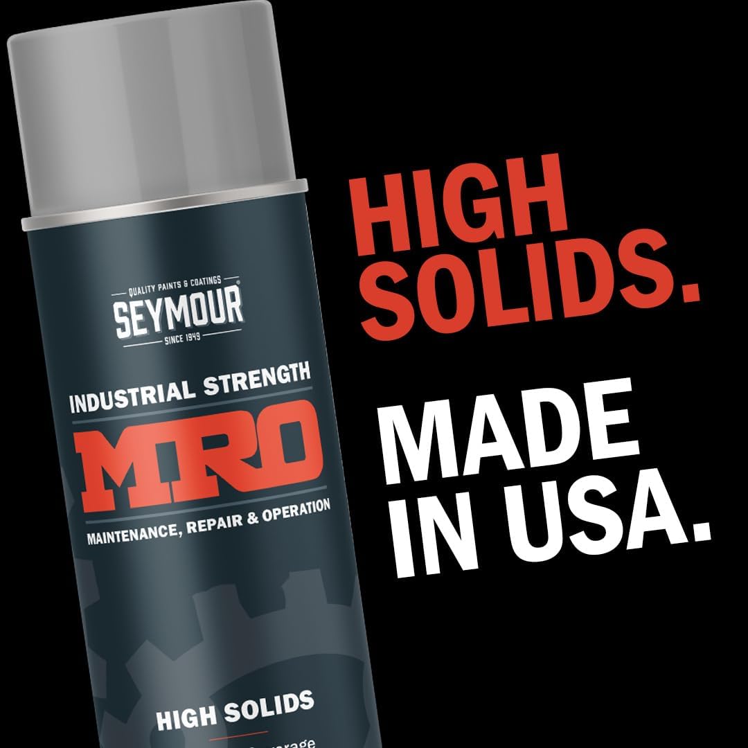 MRO 620-1433 Industrial-Grade High Solids Spray Paint—Flat Black (16 oz, 6-Pack) | High Solids Protective Coating for Maintenance, Repair & Operations