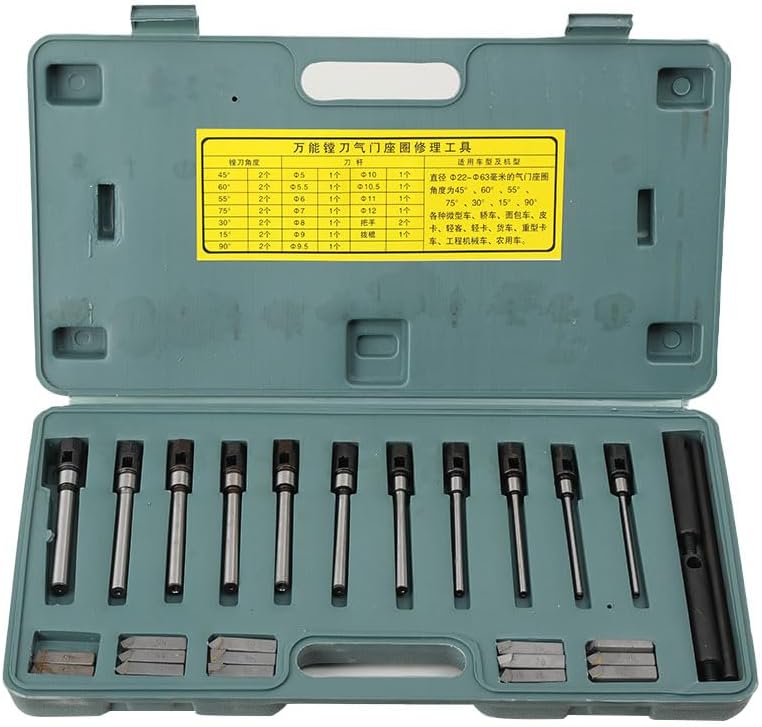 Valve Seat Reamer Repair Tool 28pcs Valve Seat Set for Dia.22-63mm, Carbide Valve Seat Reamer Valve Cutting Tool, Universal Boring Cutter Valve Repair Tools