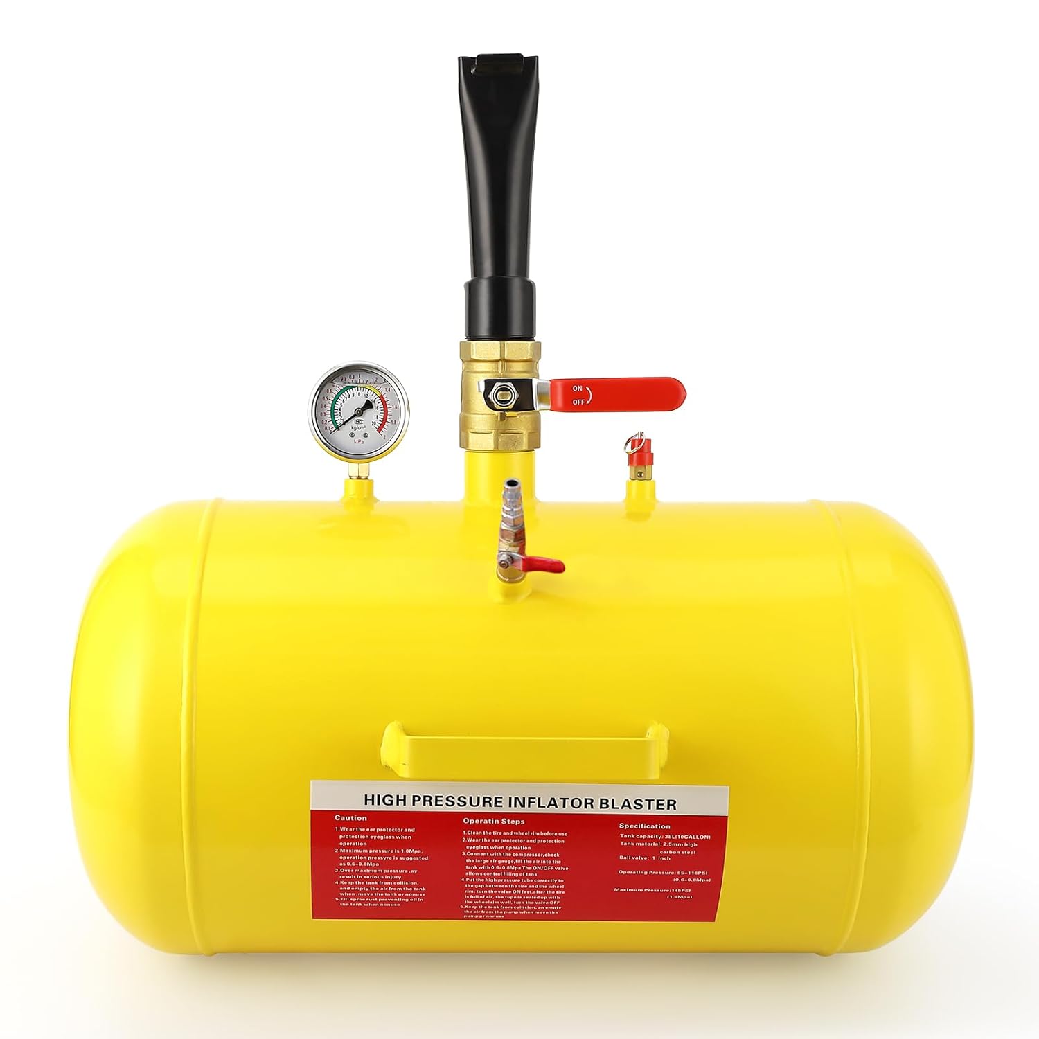 10 Gallon Air Tire Bead Seater Blaster Tool with Gauge Seating Tire Inflator Car Truck ATV Tank Heavy Duty Portable Bead Seating Tool for Tire Repair & Inflation