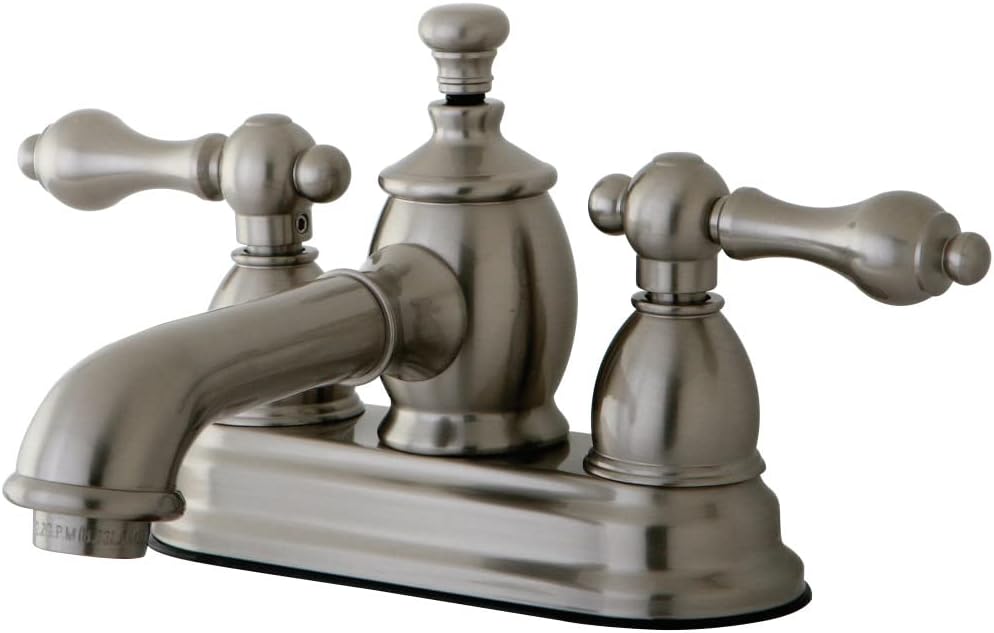 Kingston Brass KS7008AL English Country 4-Inch Centerset Bathroom Faucet with Brass Pop-Up, 6.38 x 4.5 x 2.75, Brushed Nickel