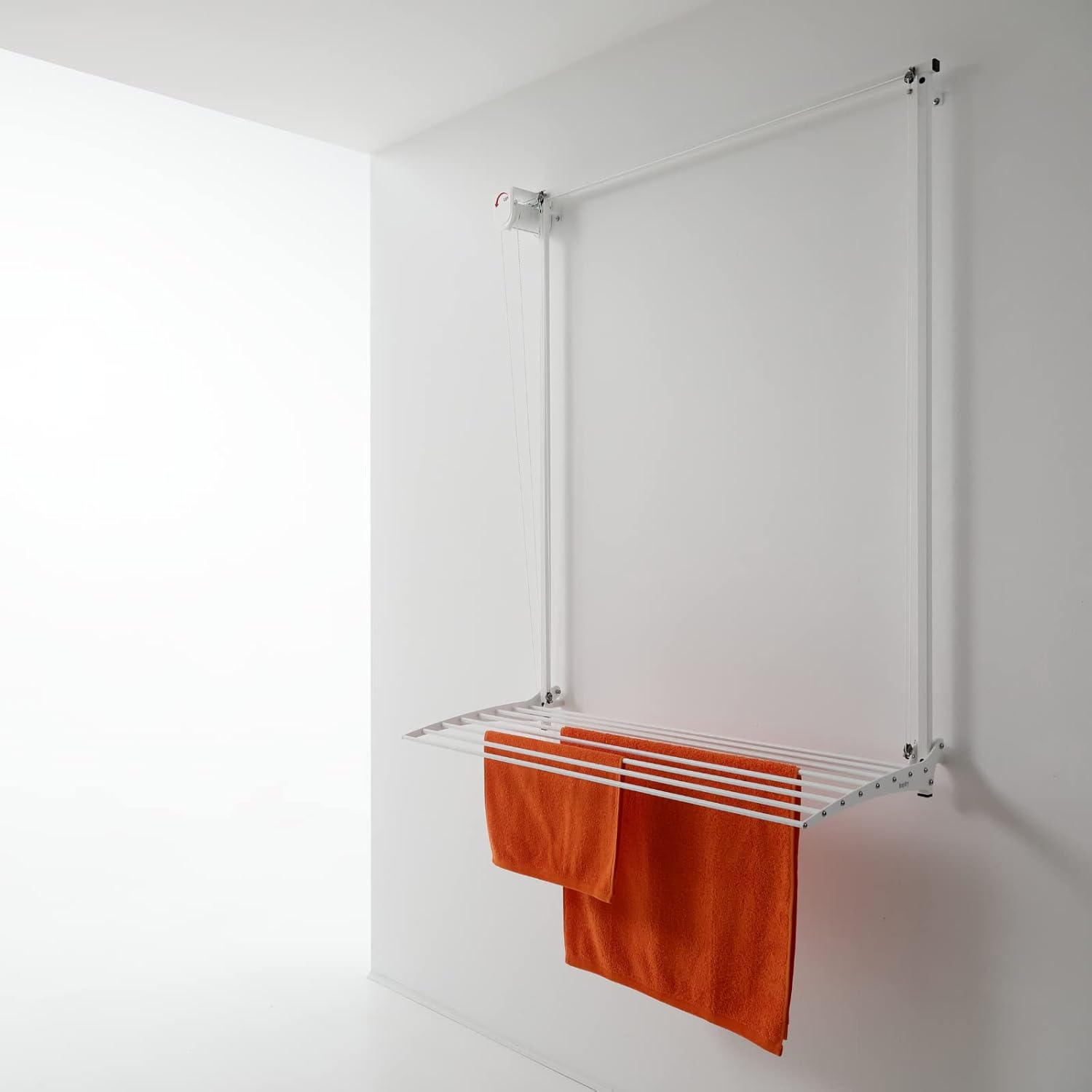 foxydry Wall Mounted Clothes Drying Rack, Pulley Clothes Airer Wall, Vertical Drop Down Laundry Drying Rack (152 cm / 59.84 in, White (Limited Edition))