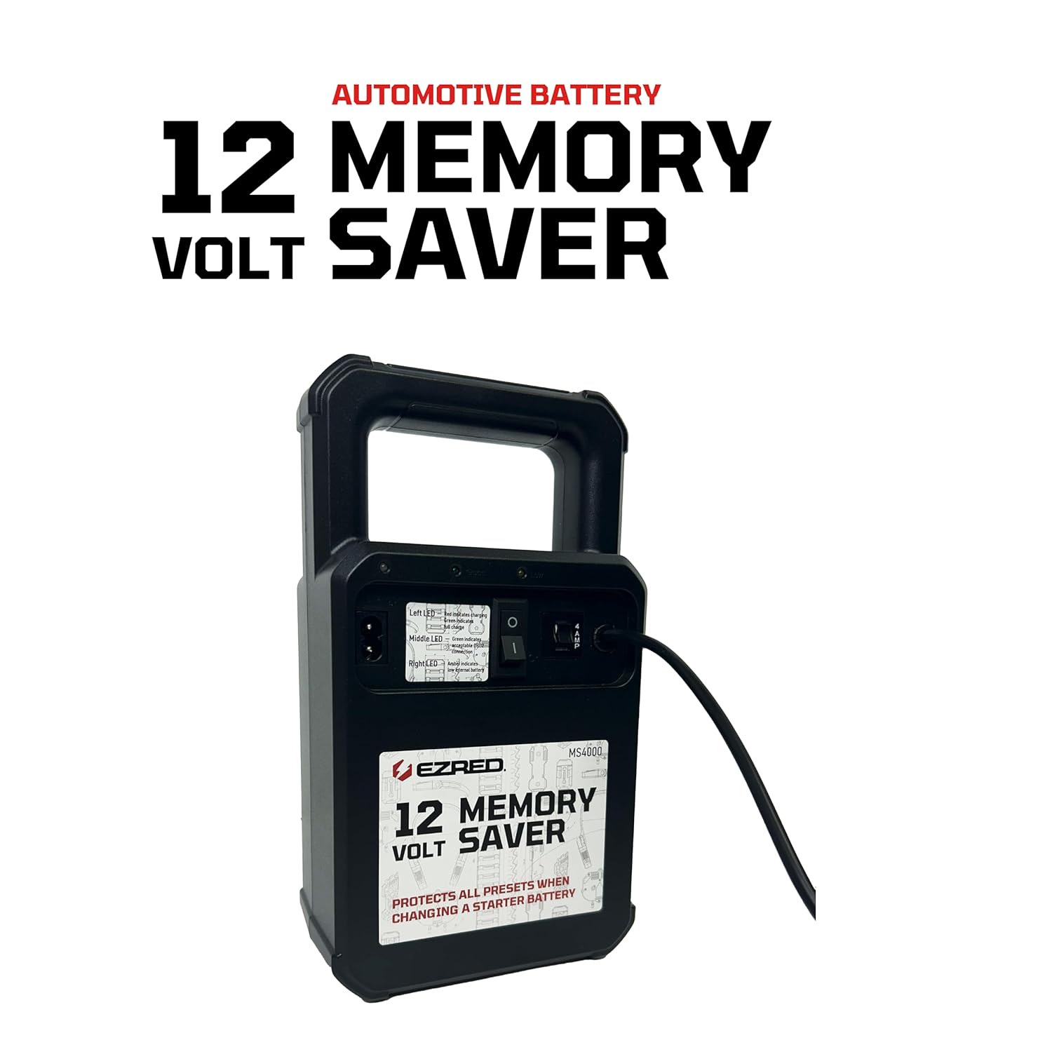 EZRED MS4000 Automotive Memory Saver With Built In Charger , Black