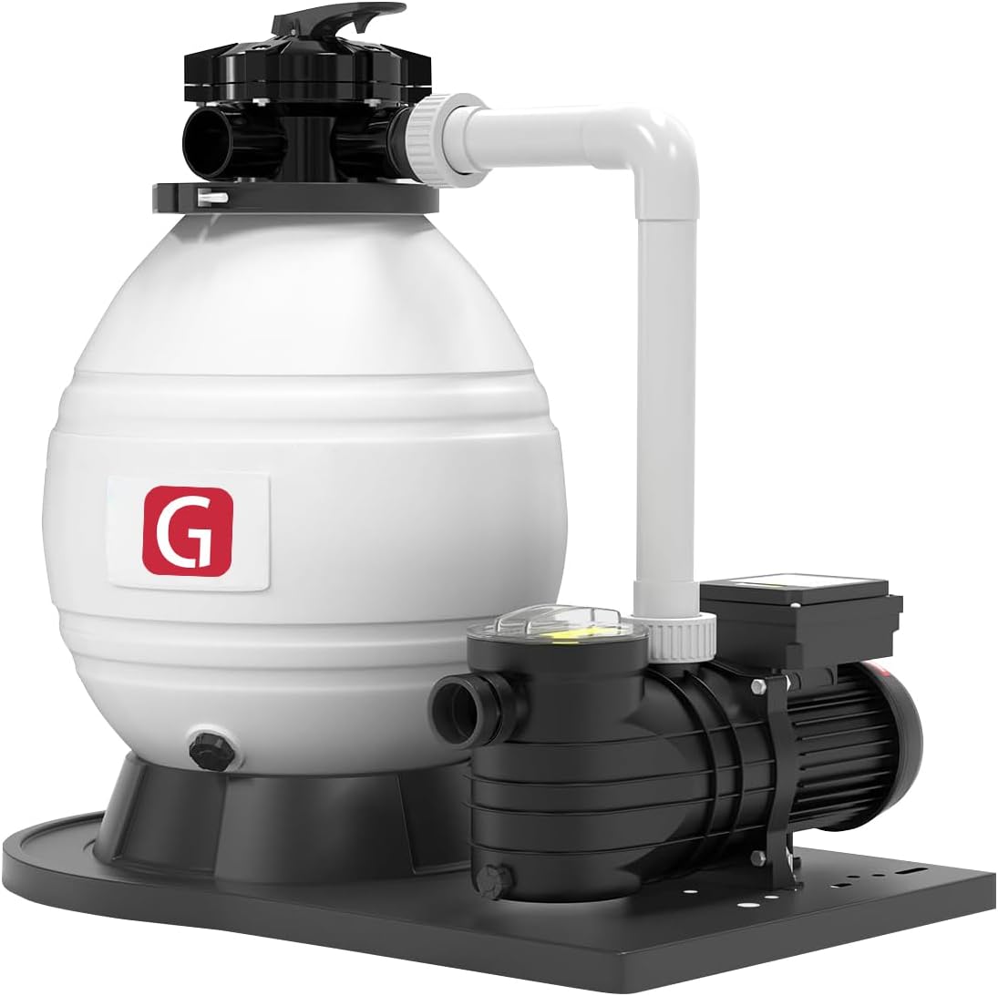 16 Inch Sand Filters with Pool Pump, High-Flow Sand Filter Pump for Above Ground Pool, Pool Sand Filter with 6-Way Valve, Easy Installation (16 Inch- 1 Hp)
