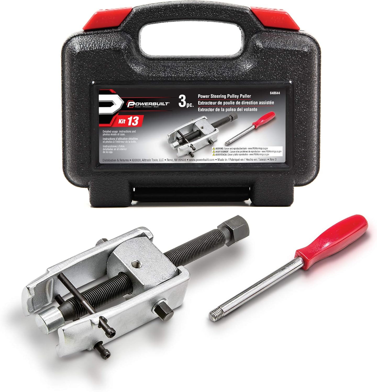 Powerbuilt Alternator Puller Kit, Specialty Tools Car Engine & Vehicle Drive Trains, Steering Pulley Installer, Spline Adapters, 30 Piece 647882