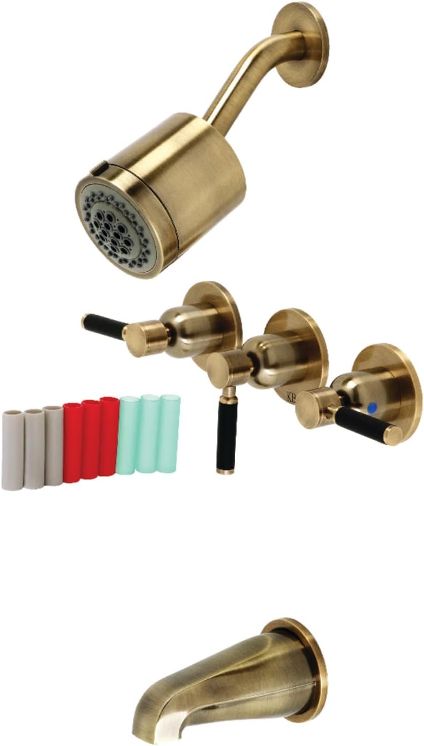 Kingston Brass KBX8133DKL Kaiser Tub and Shower Faucet, 7.13 x 14.13 x 5.13, Antique Brass