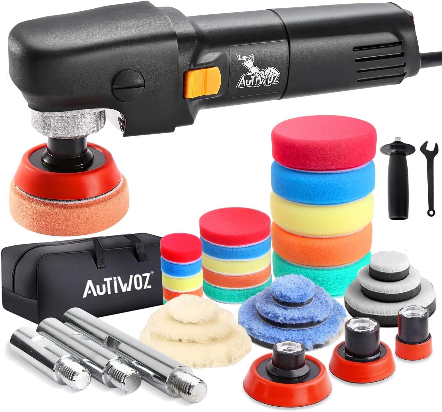 Mini Buffer Polisher, Car Polisher Waxer, 600W Rotary Polisher Machine with 33Pcs Polishing Kit, with 1