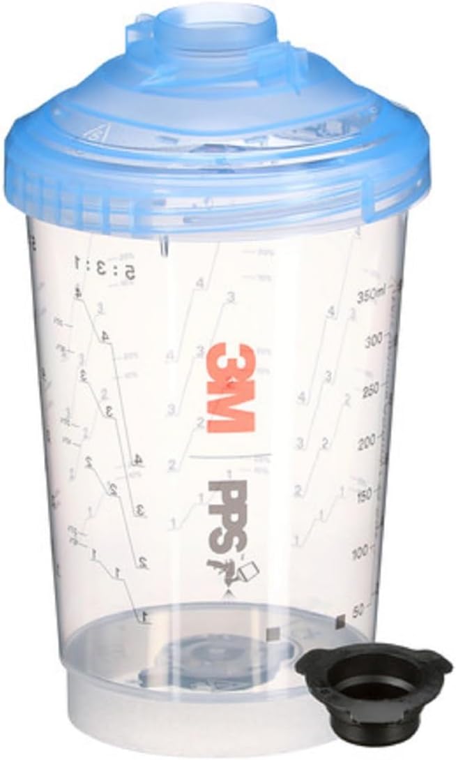 3M PPS Series 2.0 Vented Spray Cup Kit, Mini, 26261, Ready to Use Vented Cup, Includes 8.5 fl oz Cup, Lids with a 200 Micron Filter Built in for Easy-to-use for Automotive