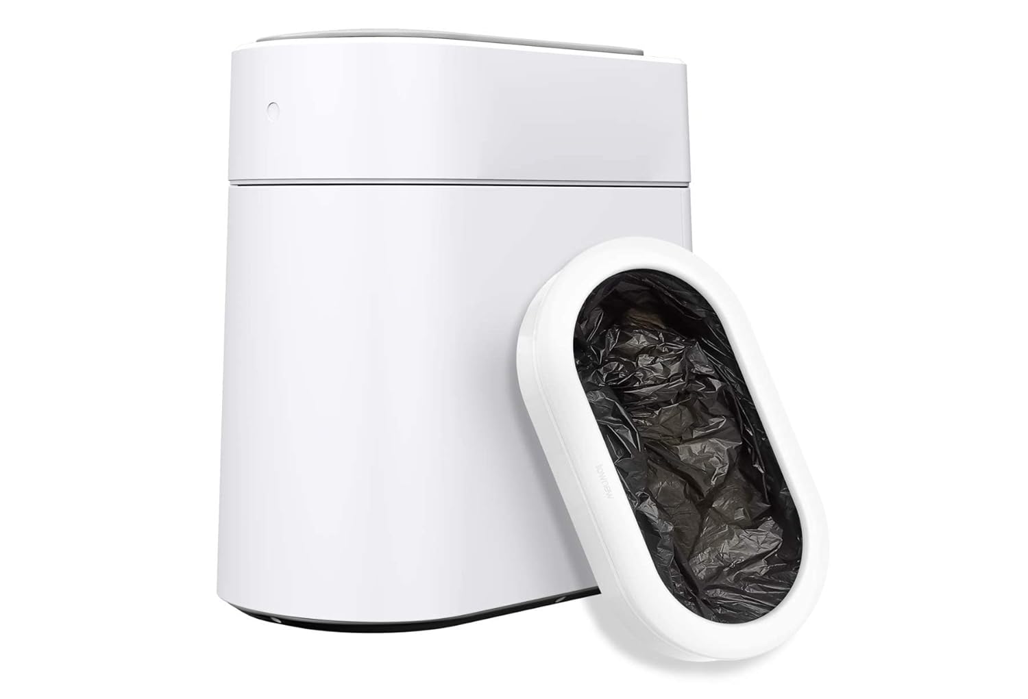 TOWNEW T3 Slim Automatic Infrared Motion Sensor Trash Can with Lid, Self Sealing & Changing 3.4-Gal Waterproof Garbage Can, Bathroom Touchless Trash Cans with Lids- White x1 Refill Ring(Up to 20 Bags)