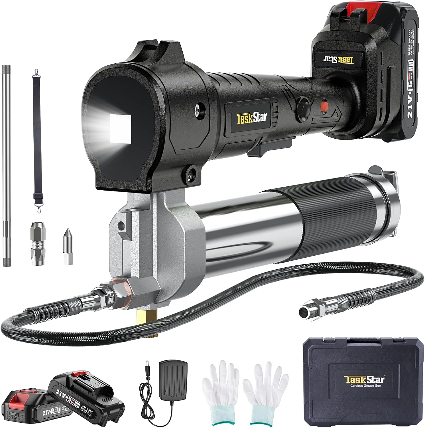 Grease Gun Battery Powered: Built for Farmers, Mechanics & Truckers, Electric Grease Gun Kit with 2 Batteries and Charger, 39.4
