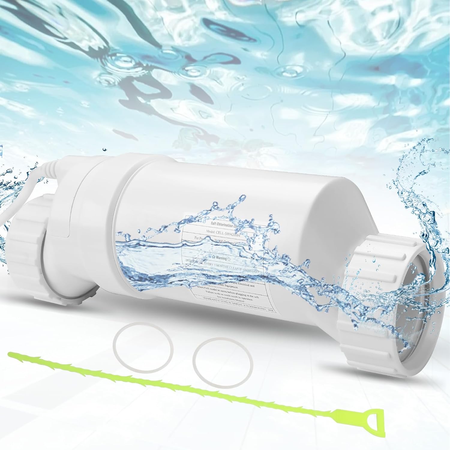 Salt Water Pool Chlorinator System GLX-Cell-5 Suitable for Pools Up to 20000 Gallons Compatible for Hayward W3T-Cell-5, T-CELL-5-SWP, T-Cell 5