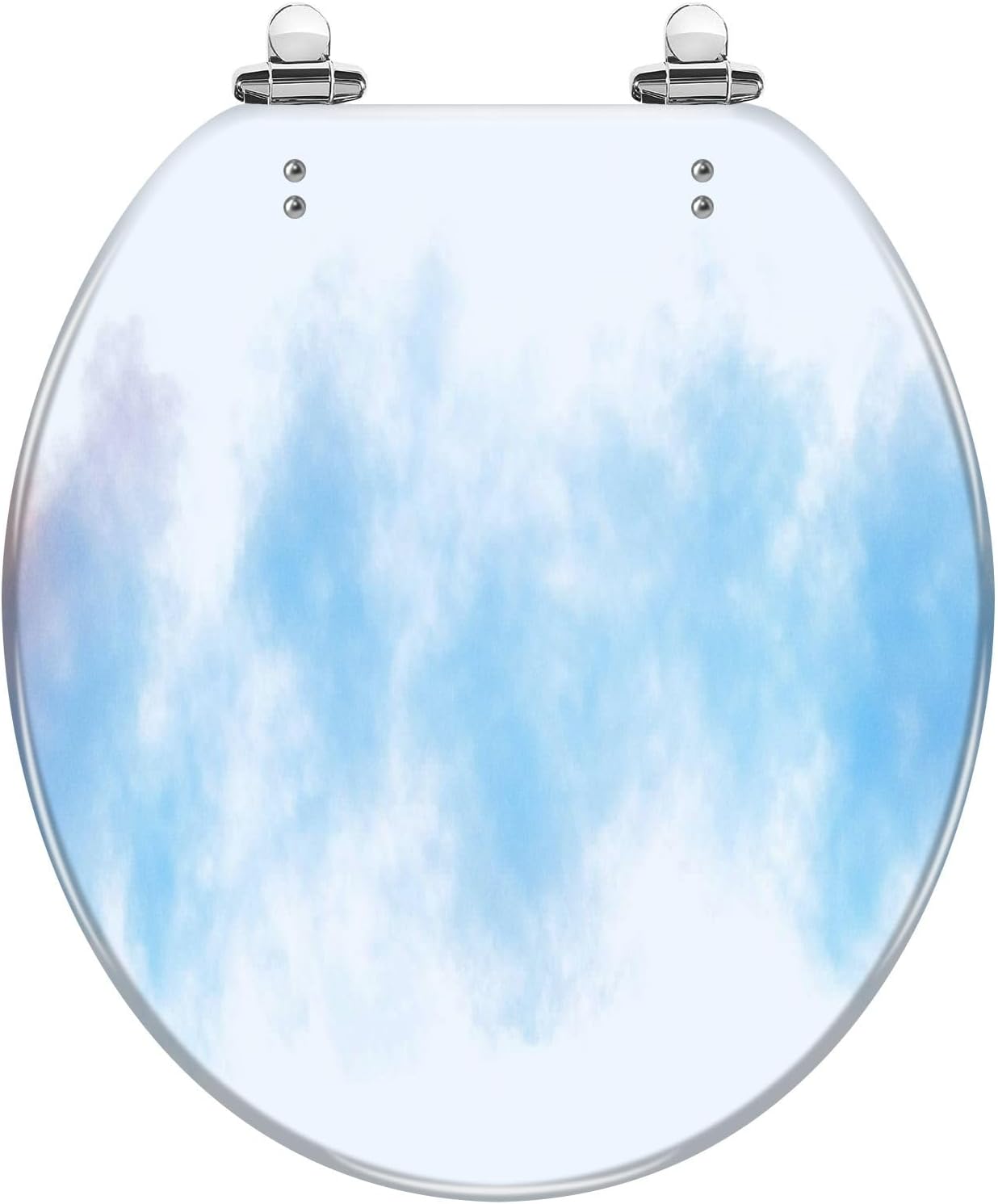 Elongated Toilet Seat Abstract blue watercolor waves Watercolor texture Resin Toilet Seat Quietly Close Quick Release Hinges Decorative Toilet Seat with Cover Easy to Install