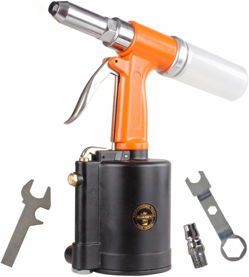 Air Rivet Gun 1/4 Inch Rivet Gun Heavy Duty Pneumatic Hydraulic Rivet Tool (1/4'')