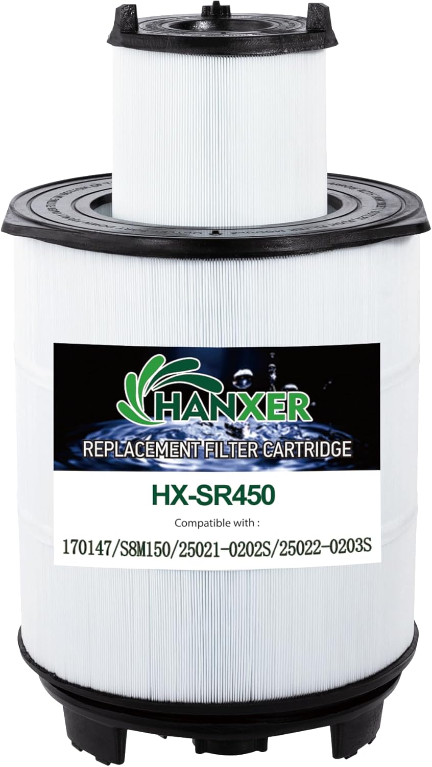 S8M150 Pool Filter Cartridge Replaces for 170147, Sta-Rite System 3, 25022-0203S, 25021-0202S, SR450 Swimming Pool Filter Cartridge, 450 Sq.Ft. Filtration Area