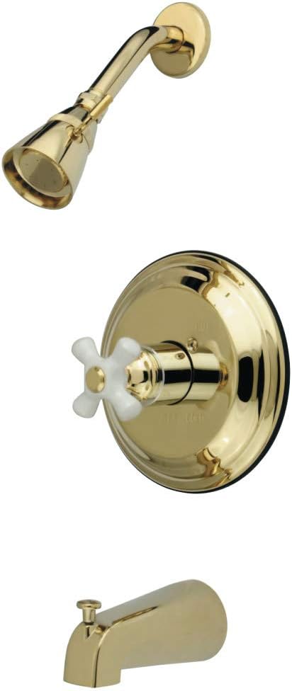 Kingston Brass KB3632PLT Tub and Shower Faucet Trim Only, 7.5 x 7.5 x 3.63, Polished Brass