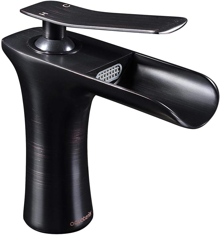 Aquaterior Tap Mixer Bathroom Vessel Sink Faucet Single Handle One Hole Deck Mount Faucet Brushed Nickel CUPC NSF CEC with Hoses