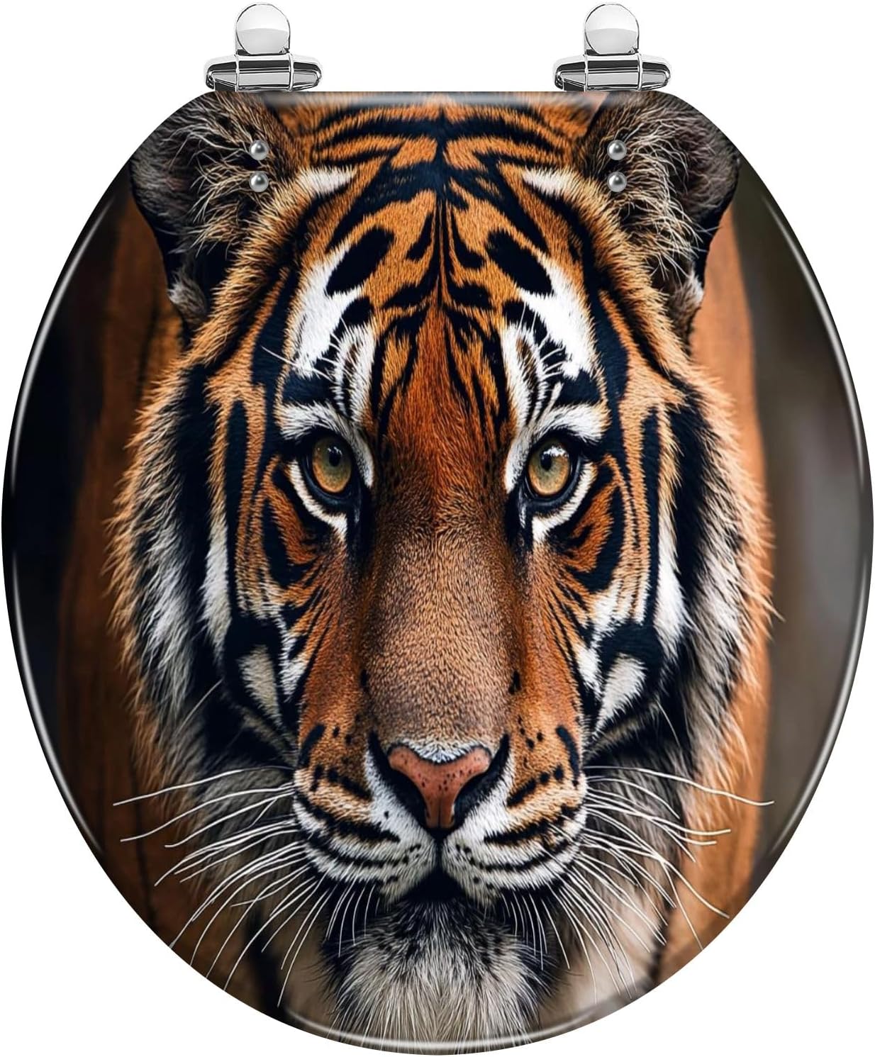 Round Toilet Seat Mexican talavera ceramic tile seamless pattern Ethnic folk ornament Resin Toilet Seat Quietly Close Quick Release Hinges Decorative Toilet Seat with Cover Easy to Install