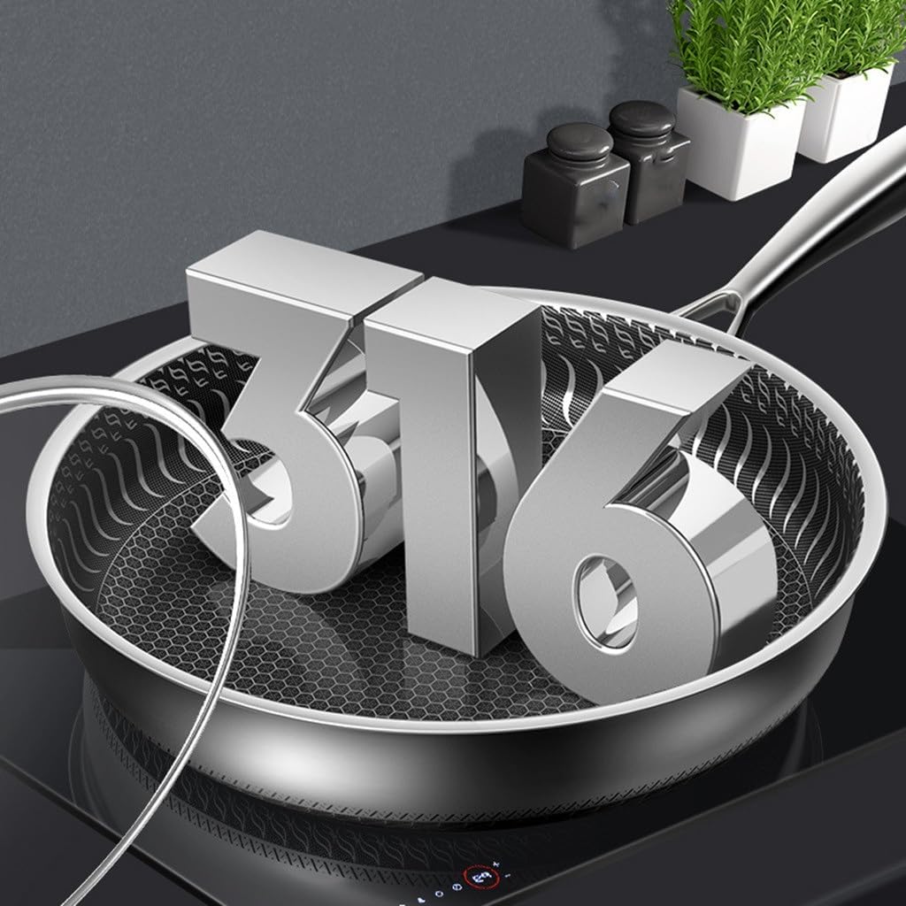 Stainless Steel Frying Pan Non-stick Uncoated Micro Lampblack Induction Cooker Pancake