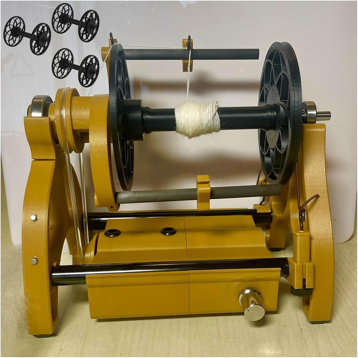 Household Electric Spinning Wheel, Professional Yarn Spinning Wheel Kit, Wool Spinning Fibre Spinning Wheel with Forward/Reverse Switching, 12V