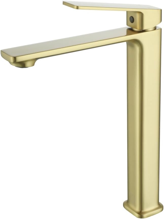 Elegant Lighting Lena Single Hole Single Handle Bathroom Faucet in Brushed Gold